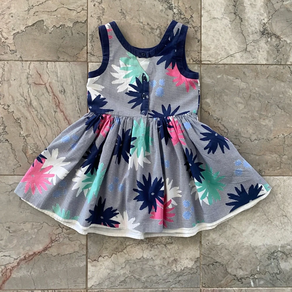 Gymboree Floral Kids Dress - Blue, Pink, White Size 5 Great Condition